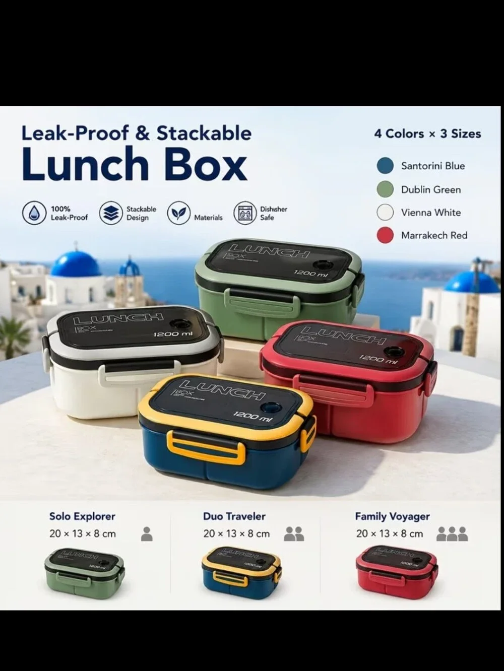 Lunch Box with Utensils And Carry Bag